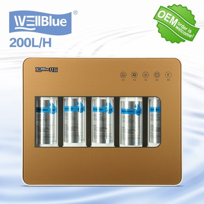cartucho de filtro alcalino de agua de agua de 5 de las etapas uF del undersink de la máquina alcalina del filtro