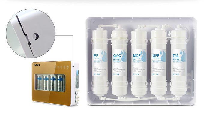 cartucho de filtro alcalino de agua de agua de 5 de las etapas uF del undersink de la máquina alcalina del filtro